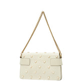 グッチ ブロードウェイ パール&ビー チェーン ショルダーバッグ 2WAY 453778 ホワイト ゴールド レザー レディース GUCCI 【中古】